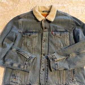 Levi's Light Blue Denim Jacket with Sherpa Collar